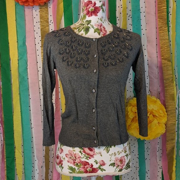 LOFT Sweaters - Ann Taylor LOFT Beaded Cardigan - Size S
